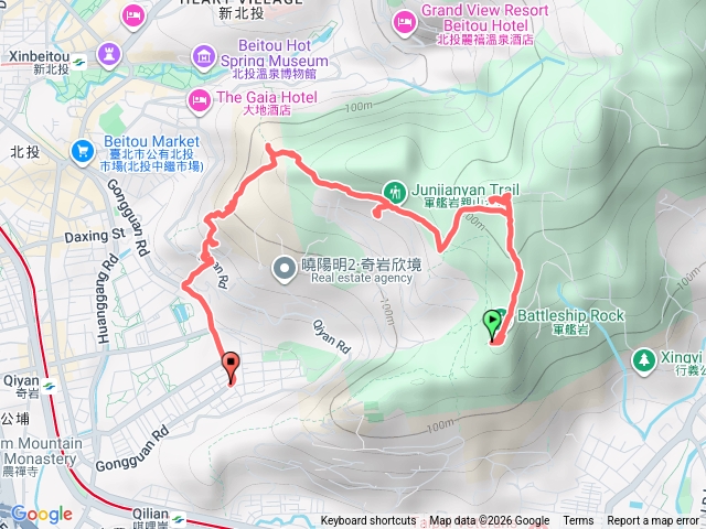 軍艦岩丹鳳山健行路線預覽圖