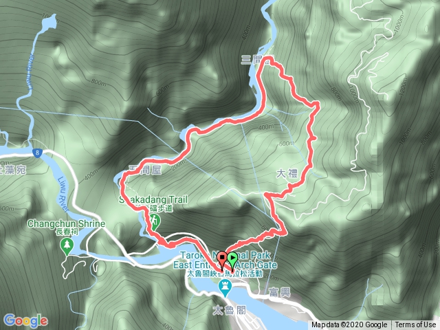 太魯閣-大禮落-砂卡礑步道。