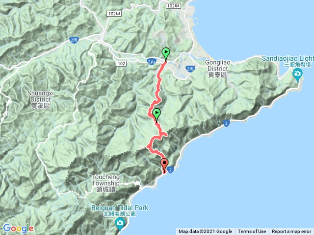 貢寮五洒桶山-大壁山-桃源谷-大溪漁港