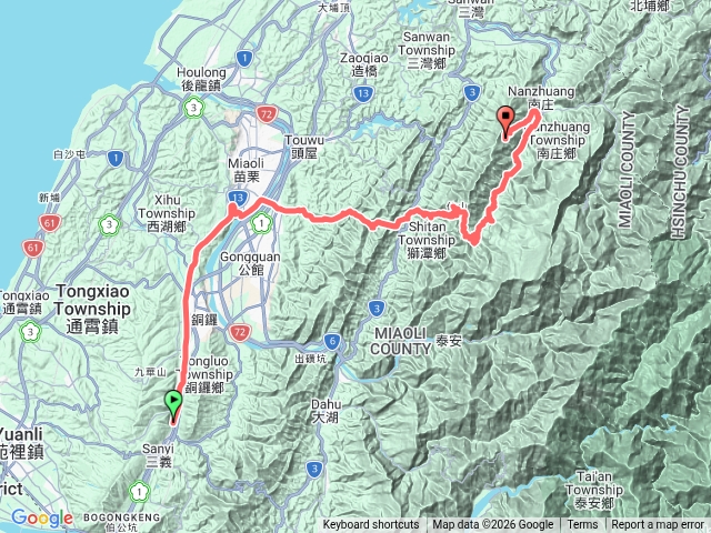 三義火車站至神桌山登山口(南江村伯公祠)
