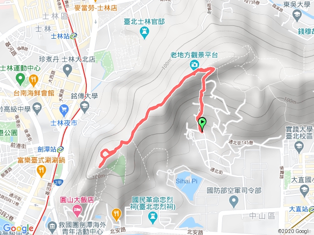 劍潭山（通北街登山口往返）