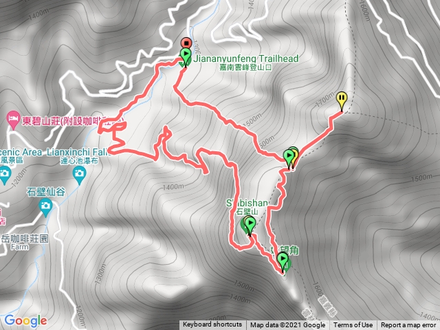 嘉南雲峰石壁山中南側竹篙水溪步道O型