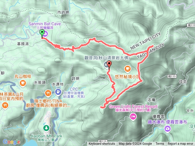 (雲)金牌縱走大O型｜蝙蝠洞｜金平山西峰｜金平山｜金平山南峰｜牌子山｜觀音洞步道預覽圖