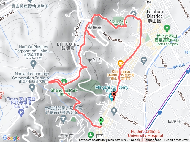 頂泰山嚴 →辭修公園→明志學院