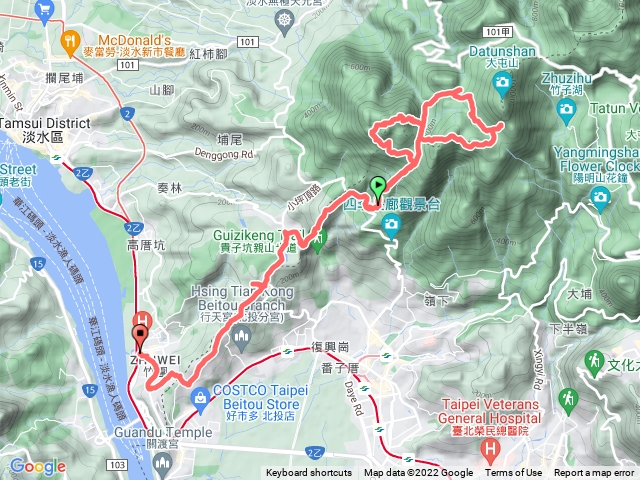 向天山面天山大屯山西南峰連走