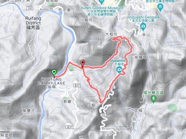 侯硐車站，金字碑，不厭亭，大粗坑