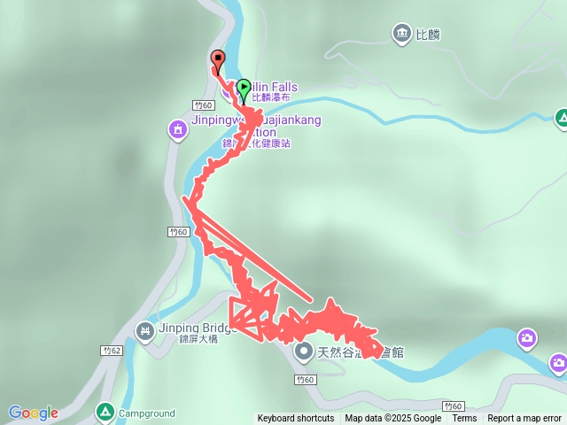 尖石那羅溪比麟瀑布溯溪