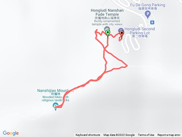 南勢角山：福德宮第二停車場→三角點→福德宮第二停車場