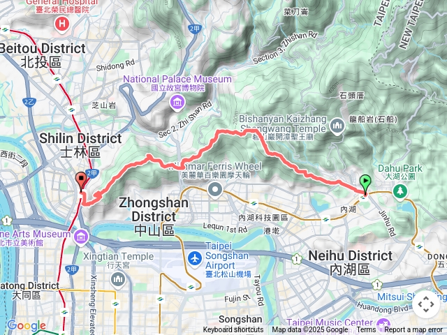 金劍縱走(捷運內湖站-新坡尾山-竹嵩山-金面山-剪刀石山-論劍山-文間山-劍潭山-捷運劍潭站)