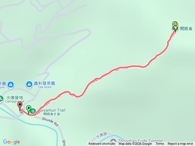 開眼崙登山步道來回