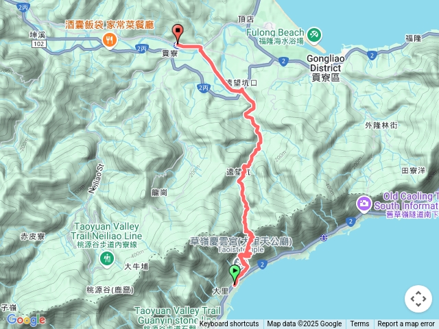 淡蘭北路第五段：大里車站-天公廟-草嶺古道-埡口-虎字碑-貢寮車站