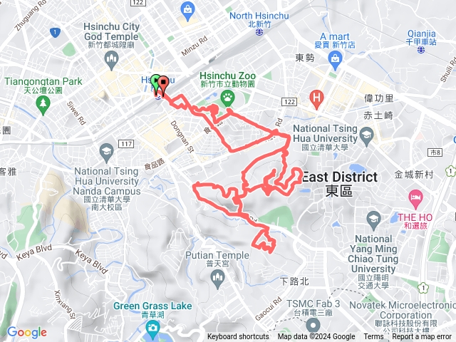 新竹火車站到十八尖山