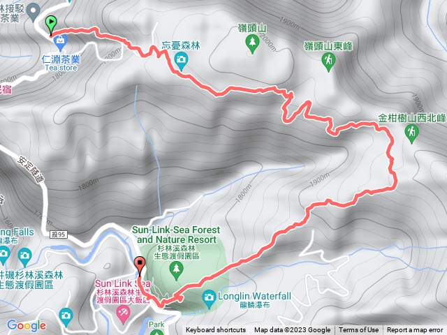 竹林忘憂水路杜鵑林道2號~杉林溪紅樓.gpx