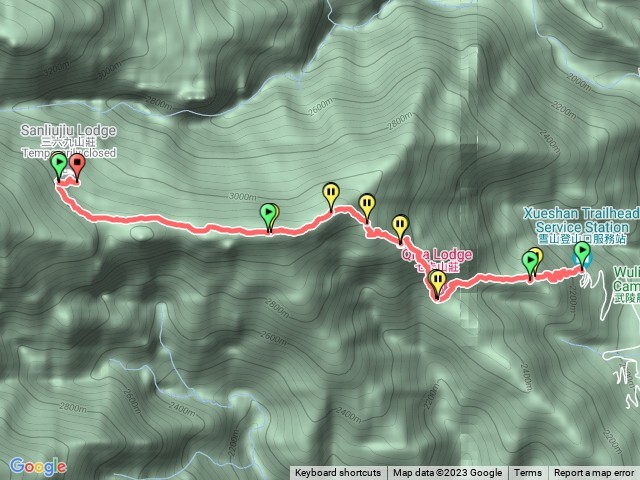 雪山登山口到369山莊