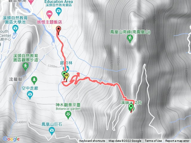 天文台下山走登山步道接到賞鳥終點回到出口
