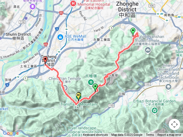 圓通步道-五尖山文筆山將軍嶺五城山天上山承天禅寺永寧捷運站.