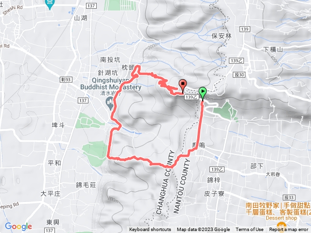 橫山步道-清水岩中央嶺造林步道-十八彎古道環走長青自行車道 環形路線