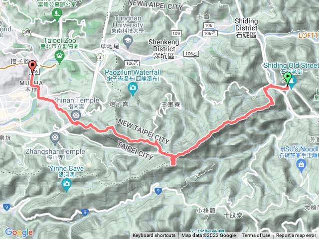 石碇筆架連峰+二格山+猴山岳+ 指南宮+政大+木柵捷運站