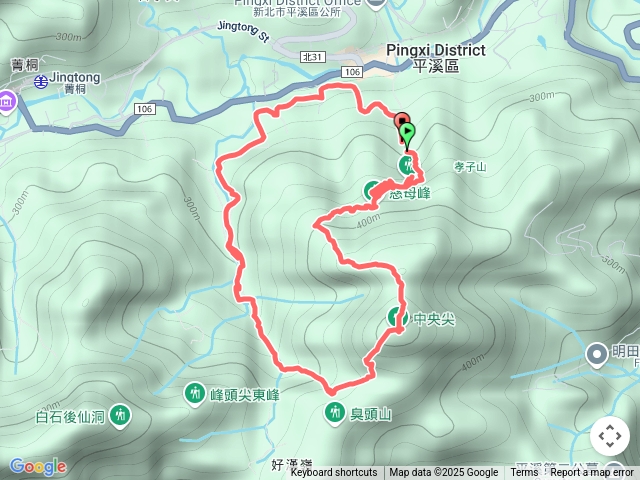 簡單駭客 孝子山-普陀山-慈母峰-中央尖-冬瓜寮坑瀑布O型