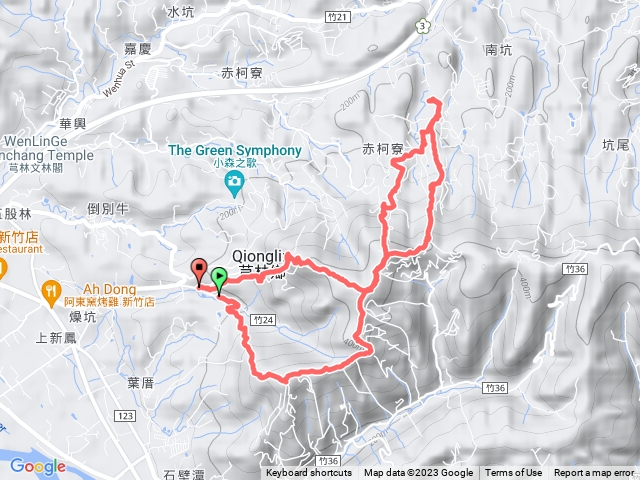 石壁潭山、中坑山、飛鳳園大板根、飛鳳山,8字健走