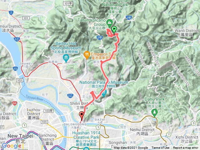 七星山東峰主峰走