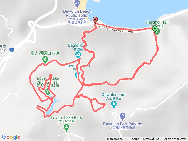 海興步道連走情人湖大武崙砲台下情人湖人湖濱海步道