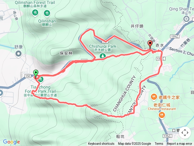 田中森林公園左上-茶園-赤水崎扣仔嗲-赤水崎公園-停車場