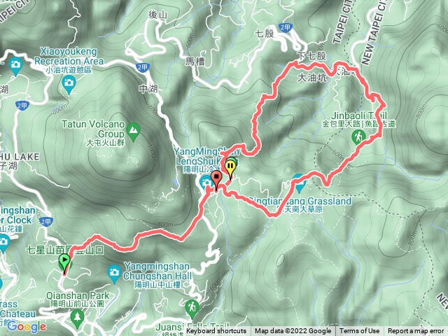 苗圃登山口～冷水坑～七股古道～上磺溪～擎天崗