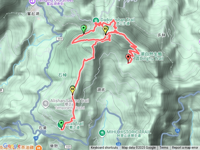 頂石槕-樂野山-霹靂山-大凍山-頂湖