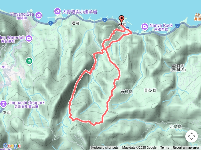 小錐麓古道-半屏大瀑布-瀑布稜-金和產道-石梯坑出南子吝