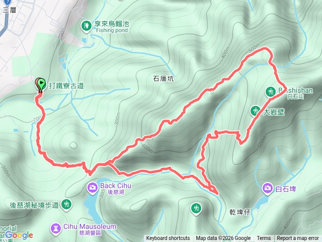 打鐵寮古道、白石山、石厝坑山O型走預覽圖