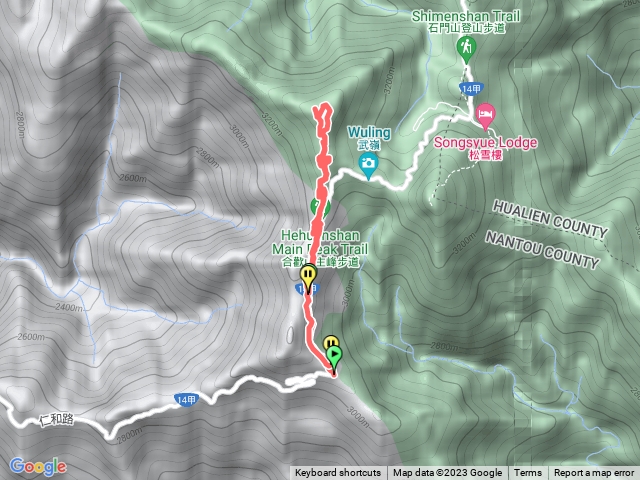合歡主峰徒步路線