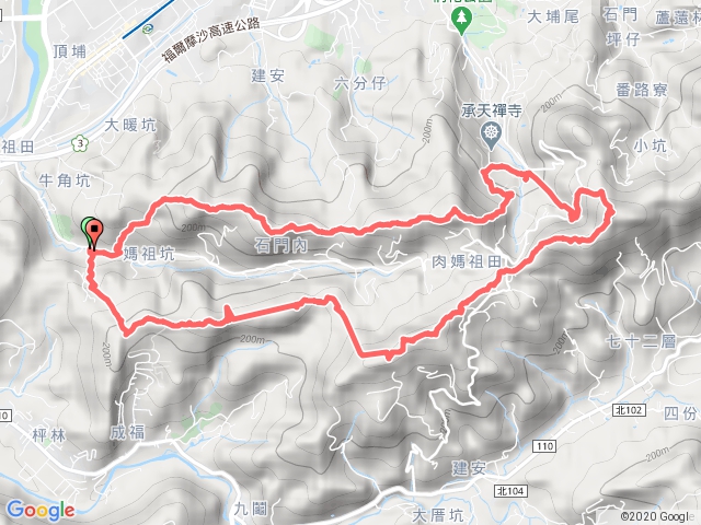 十八羅漢岩 石門內尖山 天上山 火焰山 大暖尖山 O型