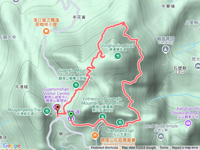 尖山步道-北橫古道1-5段-停機坪-6段-風櫃斗土路-觀音山遊客中心預覽圖