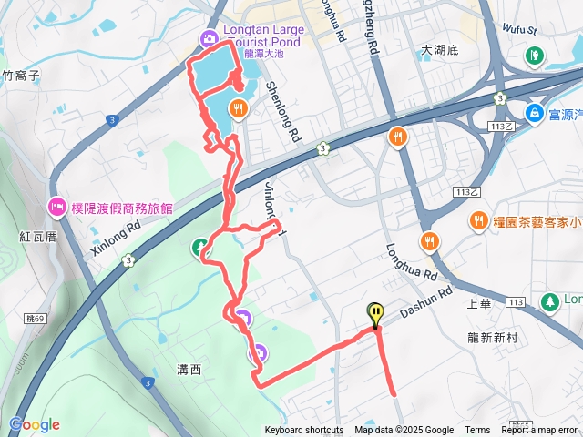 114/10/1-龍潭（2）龍潭觀光大池（金龍路347巷→自行車步道→大池環池*滿月橋*吊橋*南天宮*九曲橋→龍元路→環池步道→原路回→大順路）