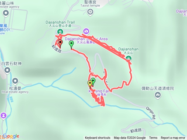 秀峰瀑布，大尖山步道