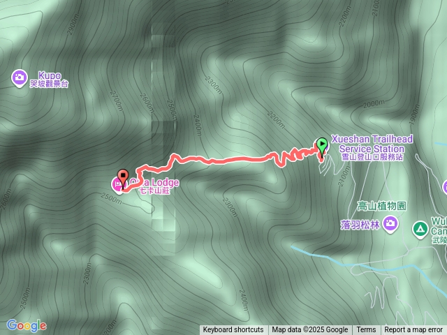 雪山登山口到七卡山莊