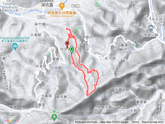 深坑向天湖10號-向天湖古道-筆架山南北峰-昇高坑山-麻竹寮山-向天湖8號O型