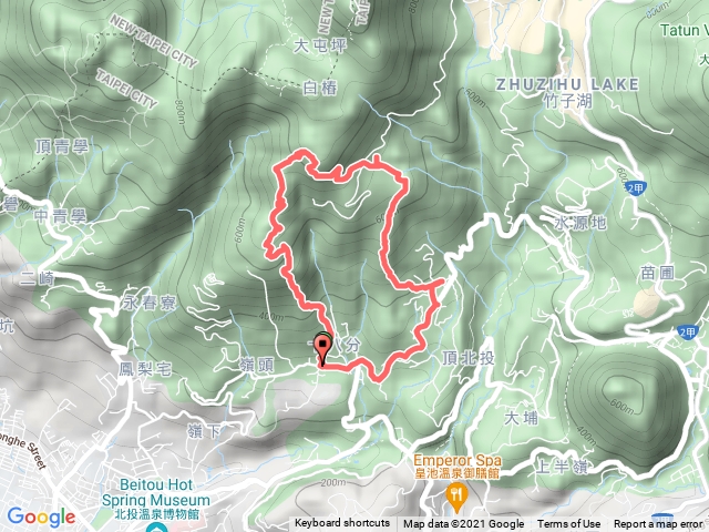 18分登山口 中正山 頂湖山 東昇路 O 型