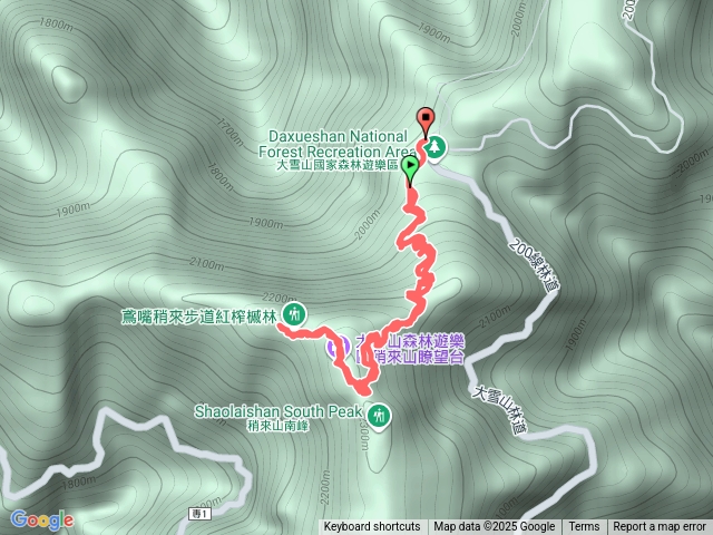 稍來山步道來回預覽圖