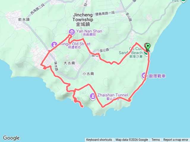 歐厝沙灘→銅牆山→梁山→燕南山→珠山