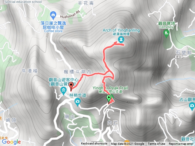 硬漢嶺步道上、楓櫃斗湖登山步道下