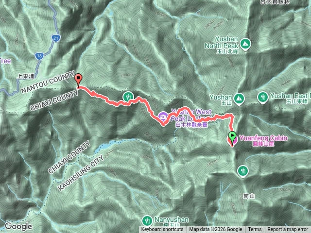 圓峰山屋-塔塔加登山口