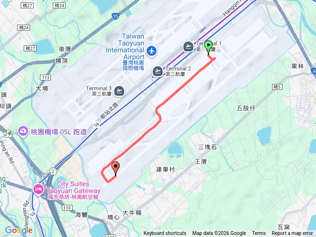 2026.01.11澳門航空NX631航班桃園國際機場飛澳門機場飛行軌跡