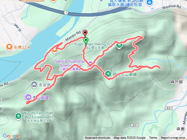 微笑山線第三段：朱府王爺廟登山口上彩壁，鳶山下鳶山堰