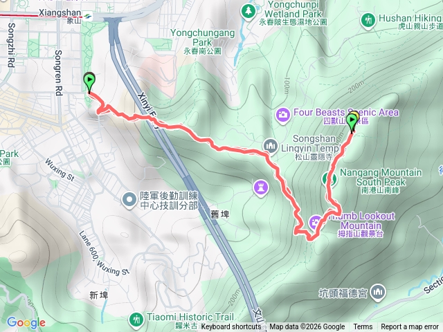 象山公園九五峰來回預覽圖