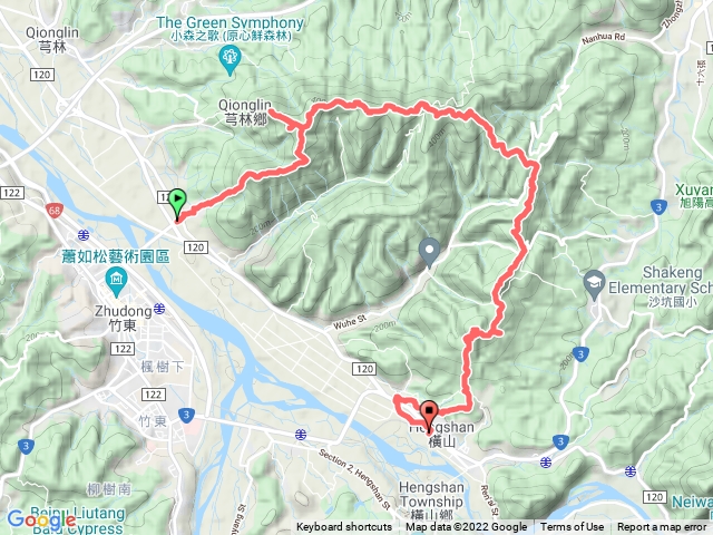 新竹飛沙走石縱走(芎林石潭公車站→石壁潭山→飛鳳山→中坑山→牛欄窩山→下橫坑山→雞寮坑山→南何山→南何山南峰→沙坑山→二確山→義確山→大肚山→台鐵內灣線九讚頭站