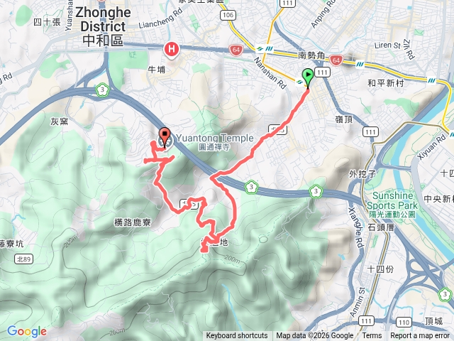 捷運南勢角站-烘爐地南山福德宮-一線天-圓通禪寺