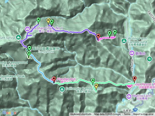雪山東峰-甘林木山-雪山主峰-雪山南峰-志佳陽大山-馬武霸山-武陵農場山-永顯.gox