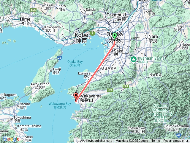 2025.07.22大阪難波站到和歌山港軌跡